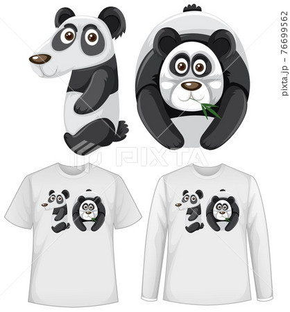Set of two types of shirt with panda in number ten shape screen on t-shirts Set of two types of shirt with panda in number ten shape screen on t-shirts 76699562