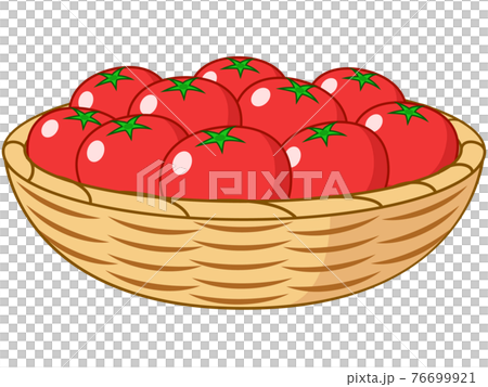 かご盛り トマトのイラスト素材