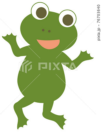 カエルが笑顔で立っているのイラスト素材