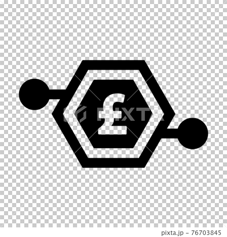 Digital pound money icon vector currency symbol for digital transactions for asset and wallet in a flat color glyph pictogram illustration 76703845