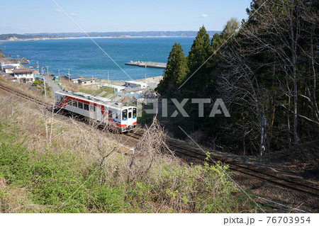 春の三陸鉄道 朝ドラのロケ地堀内駅 春の三陸鉄道 朝ドラのロケ地堀内駅 76703954