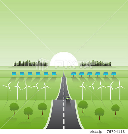 Greeen city and alternative energy for sustainability development concept 76704118
