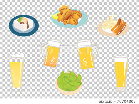 ビールのお供にのイラスト素材 76704805 Pixta