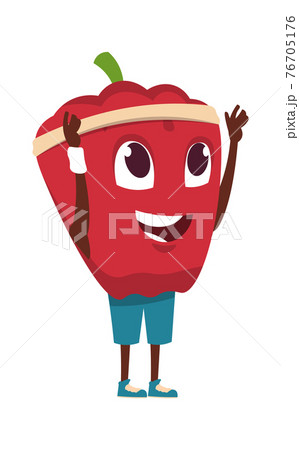 Vegetable Character Cartoon Red Pepper のイラスト素材