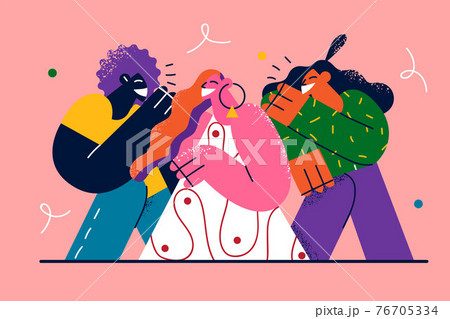 Friendship, mixed race company concept 76705334