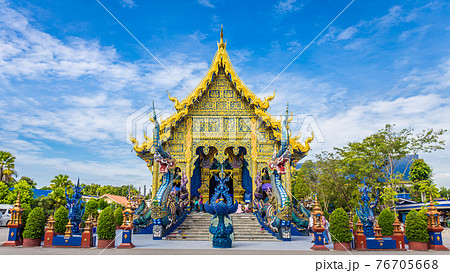 Wat Rong Seur Ten or Blue Temple is a famous temple and is a major tourist attraction of Chiang Rai Province, Thailand. 76705668