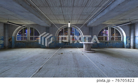 無機質な建物のイラスト素材