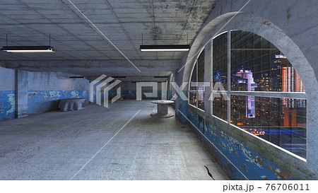 無機質な建物のイラスト素材