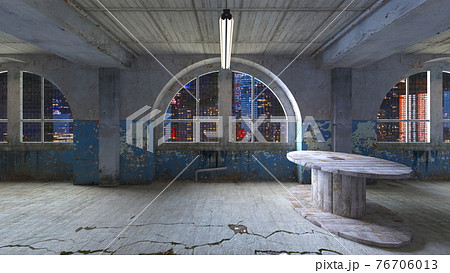 無機質な建物のイラスト素材