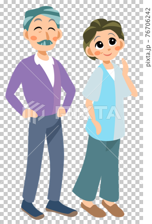 楽しそうな老夫婦のイラスト 楽しそうな老夫婦のイラスト 76706242