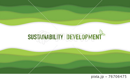Green background template with paper cut style and sustainability development strategy text Green background template with paper cut style and sustainability development strategy text 76706475