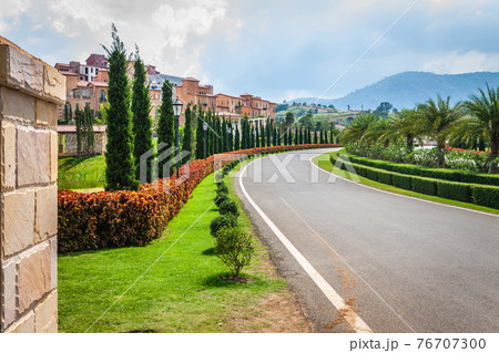 Landscape of European-style buildings in a mountain village at Khao Yai, Pak Chong, Nakhon Ratchasima, Thailand 76707300