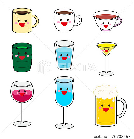 飲み物 グラス セット 笑顔 76708263