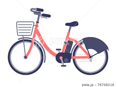 横向きの電動自転車。電気自転車。イーバイク。 76708318