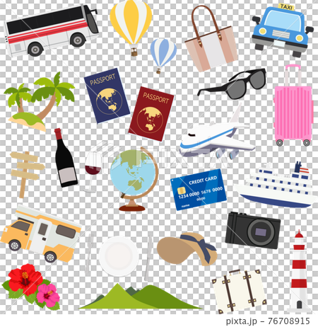 Vector material for travel / travel icon set 76708915