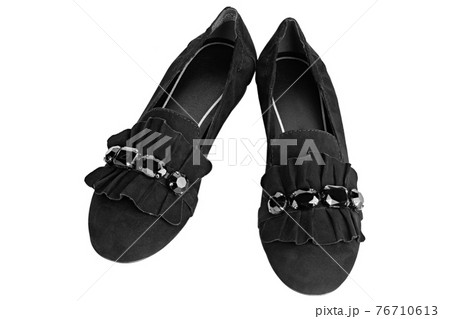 New suede female shoes isolated on white background. 76710613