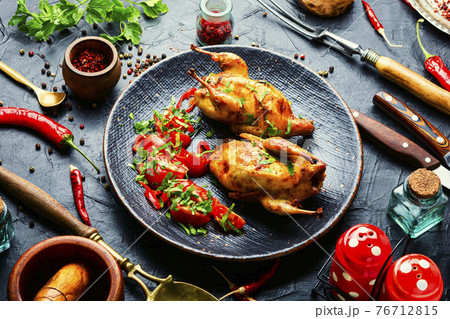 Whole baked quail Whole baked quail 76712815