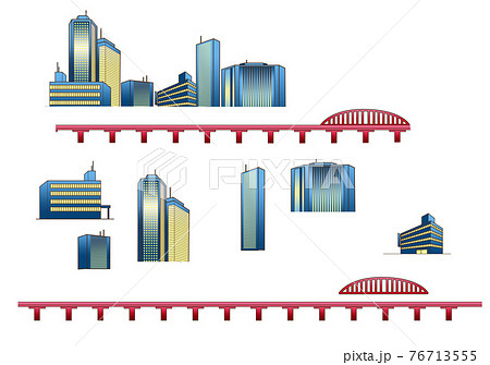高層ビル 橋のイラスト素材