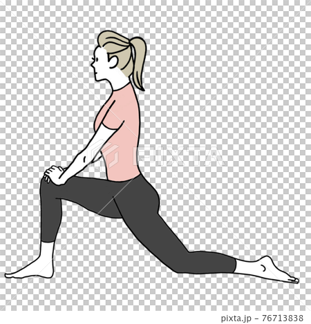 ストレッチをする女性インストラクター 76713838