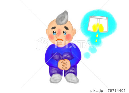 おもらししてしまったおじいちゃんのイメージイラスト。 おもらししてしまったおじいちゃんのイメージイラスト。 76714405