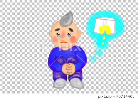 おもらししてしまったおじいちゃんのイメージイラスト。 おもらししてしまったおじいちゃんのイメージイラスト。 76714405