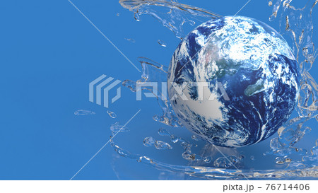 The earth in water splash for ecology concept 3d rendering 76714406