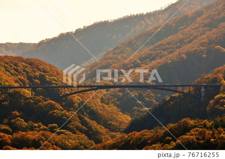晩秋の城ヶ倉大橋 76716255