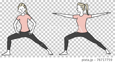 Yoga warrior pose 76717759