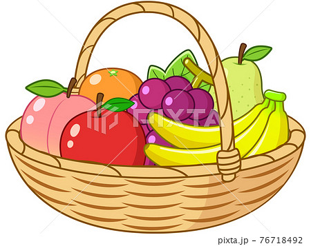 かご盛り フルーツ 3のイラスト素材