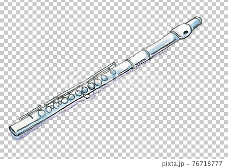 水彩で描いたフルートのイラスト素材