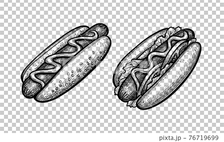 Ink Sketch Of Hot Dog のイラスト素材