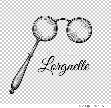 Ink sketch of lorgnette. 76719702
