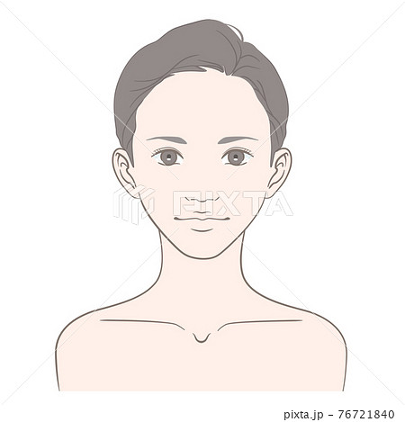 【髪の毛あり】20代から30代くらいの若い女性のイメージイラスト 76721840