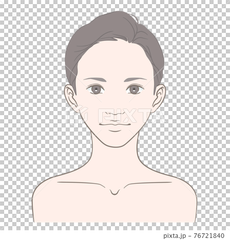 【髪の毛あり】20代から30代くらいの若い女性のイメージイラスト 76721840