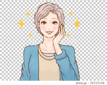 年配女性のイラスト素材 76723148