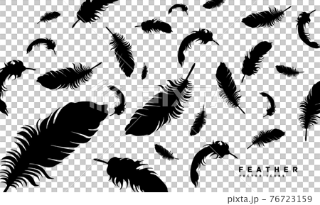 羽毛剪影圖標 羽毛剪影圖標 76723159