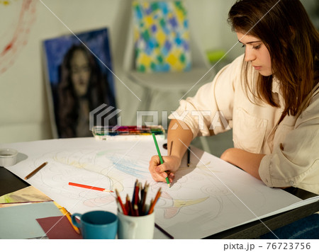 artistic woman art school leisure hobby creative artistic woman art school leisure hobby creative 76723756