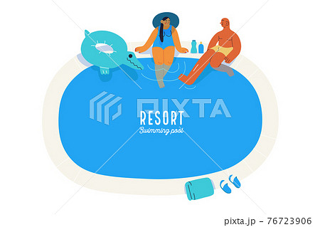 Beach resort activities, modern flat vector illustration 76723906