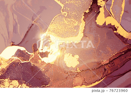 Purple and gold geode. Marble abstract pattern. Alcohol ink technique Purple and gold geode. Marble abstract pattern. Alcohol ink technique 76723960