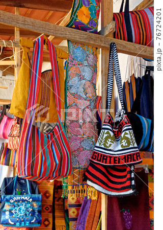 Cloth bags souvenirs display - Antigua - Guatemala Cloth bags souvenirs display - Antigua - Guatemala 76724201