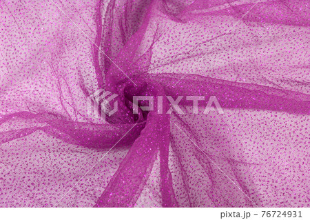 Crumpled beautifully draped lace festive tulle fabric 76724931