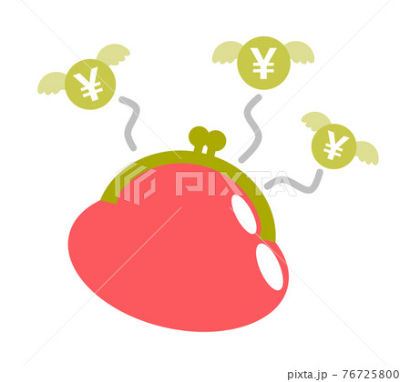 サイフから出費するイラスト サイフから出費するイラスト 76725800
