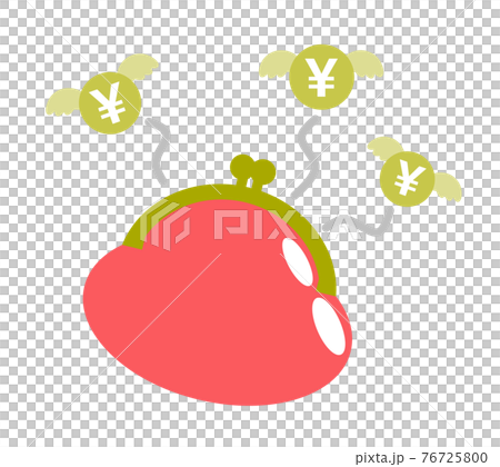 サイフから出費するイラスト サイフから出費するイラスト 76725800