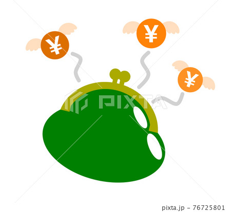 サイフから出費するイラスト サイフから出費するイラスト 76725801