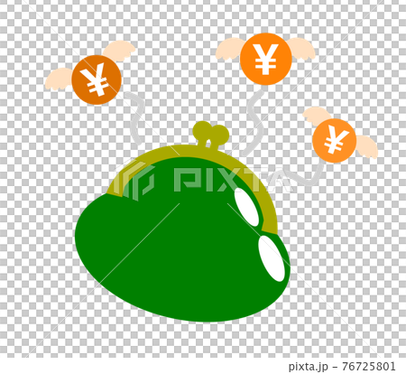 サイフから出費するイラスト サイフから出費するイラスト 76725801