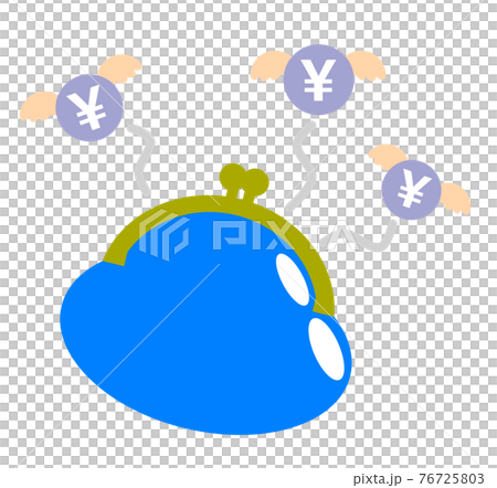 サイフから出費するイラスト サイフから出費するイラスト 76725803