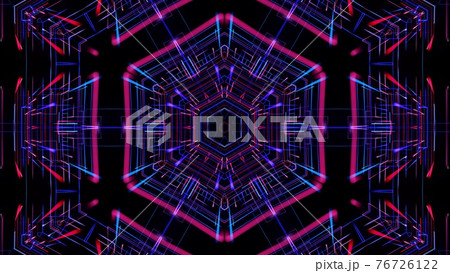 3d render. Abstract laser show. Abstract bg with pattern of glow blue red lines. Pattern like flower, star or mandala of glow curved lines. Kaleidoscopic simmetrical structure with lines 3d render. Abstract laser show. Abstract bg with pattern of glow blue red lines. Pattern like flower, star or mandala of glow curved lines. Kaleidoscopic simmetrical structure with lines 76726122