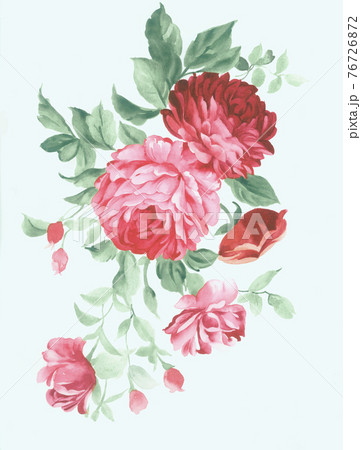 透明水彩 水彩画 花 76726872