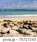 Ocean waves on sandy tropical beach, coastline, marine background, seascape on bali beach 76727243