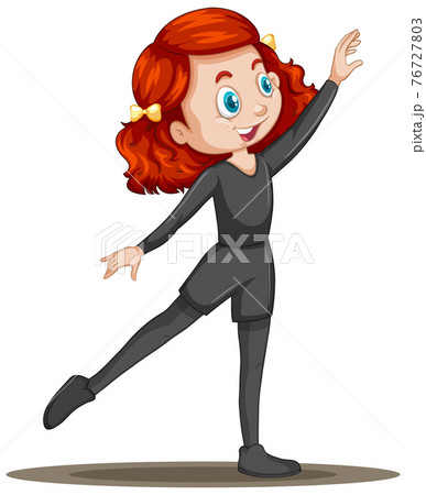 A girl ballet dancer cartoon characterのイラスト素材 [76727803] - PIXTA